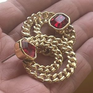 Vintage gold and garnet earrings